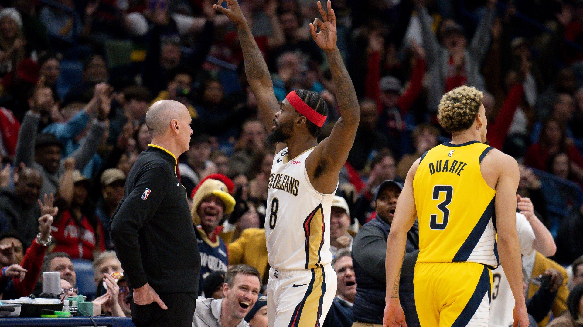 Marshall Leads Short Handed Pelicans Past Pacers 113 93 Wwltv