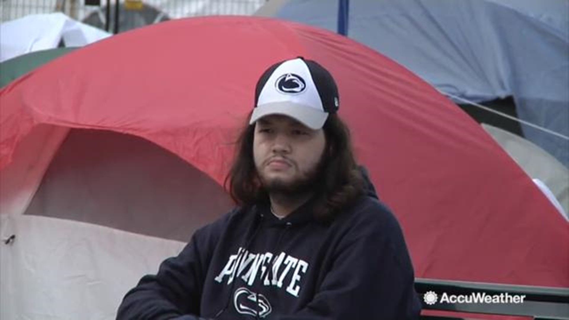 Every year, Penn State hosts an annual Whiteout game.  And in anticipation, students would camp outside the stadium and create a tent village dubbed 'Nittanyville.'  This year, they had to brave the elements including heavy rainfall as they wait for the s