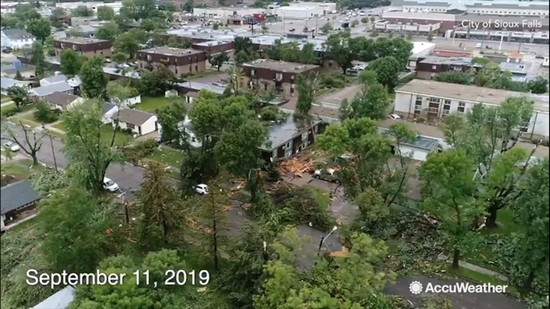 Less than one week after a tornado in Sioux Falls, South Dakota, cleanup efforts have progressed tremendously by Sept. 17. The City of Sioux Fall's twitter page thanked the army of volunteers, city crews and contractors for this quick and effective cleanup.