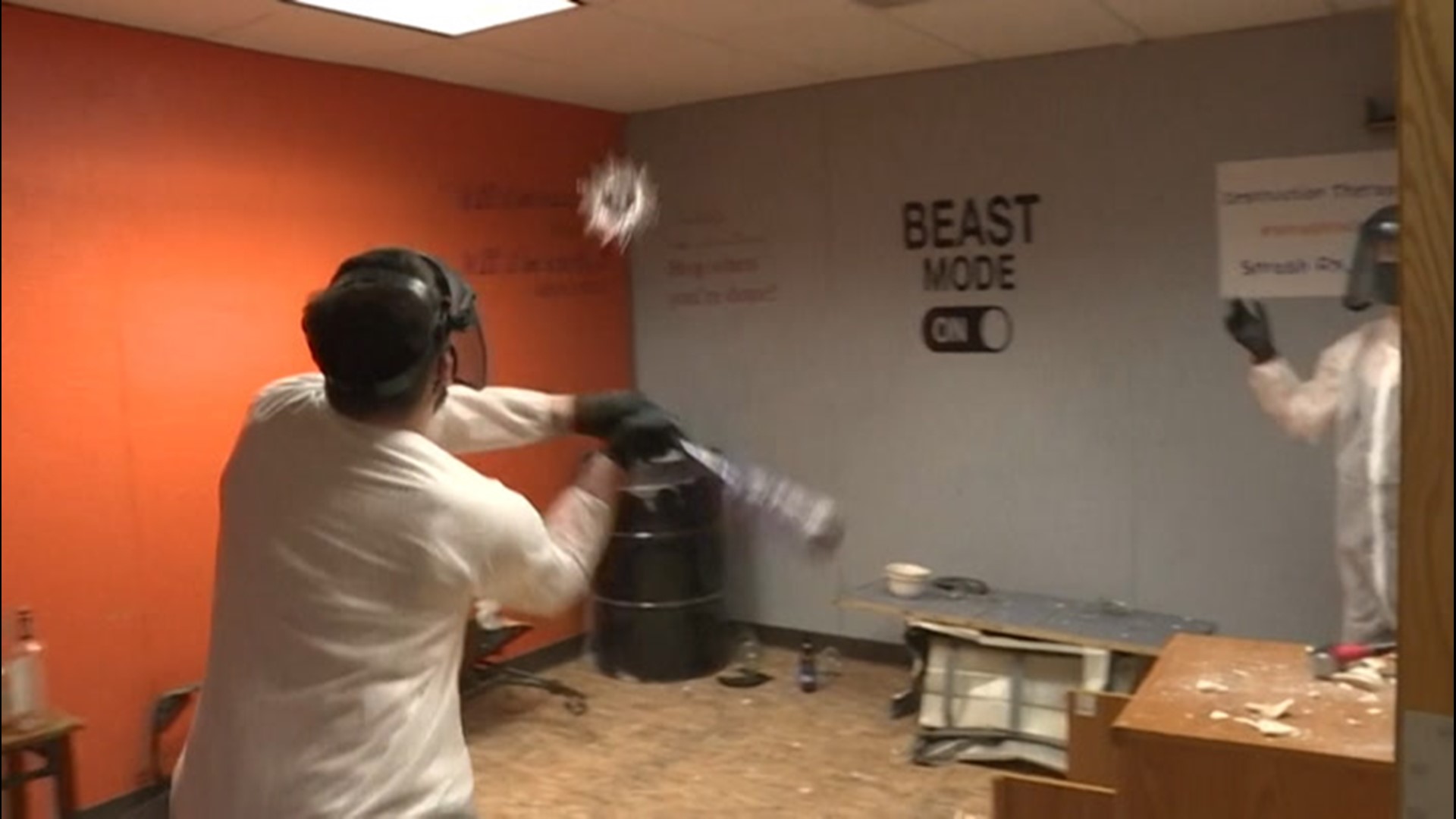 With the stress of the pandemic continuing to mount, 'rage rooms' are a unique way for people to blow off steam. Clients of the program get to destroy items for an allotted time.