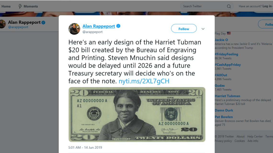 Nyt Obtains Harriet Tubman Bill Design Ahead Of 28 Release Wwltv Com