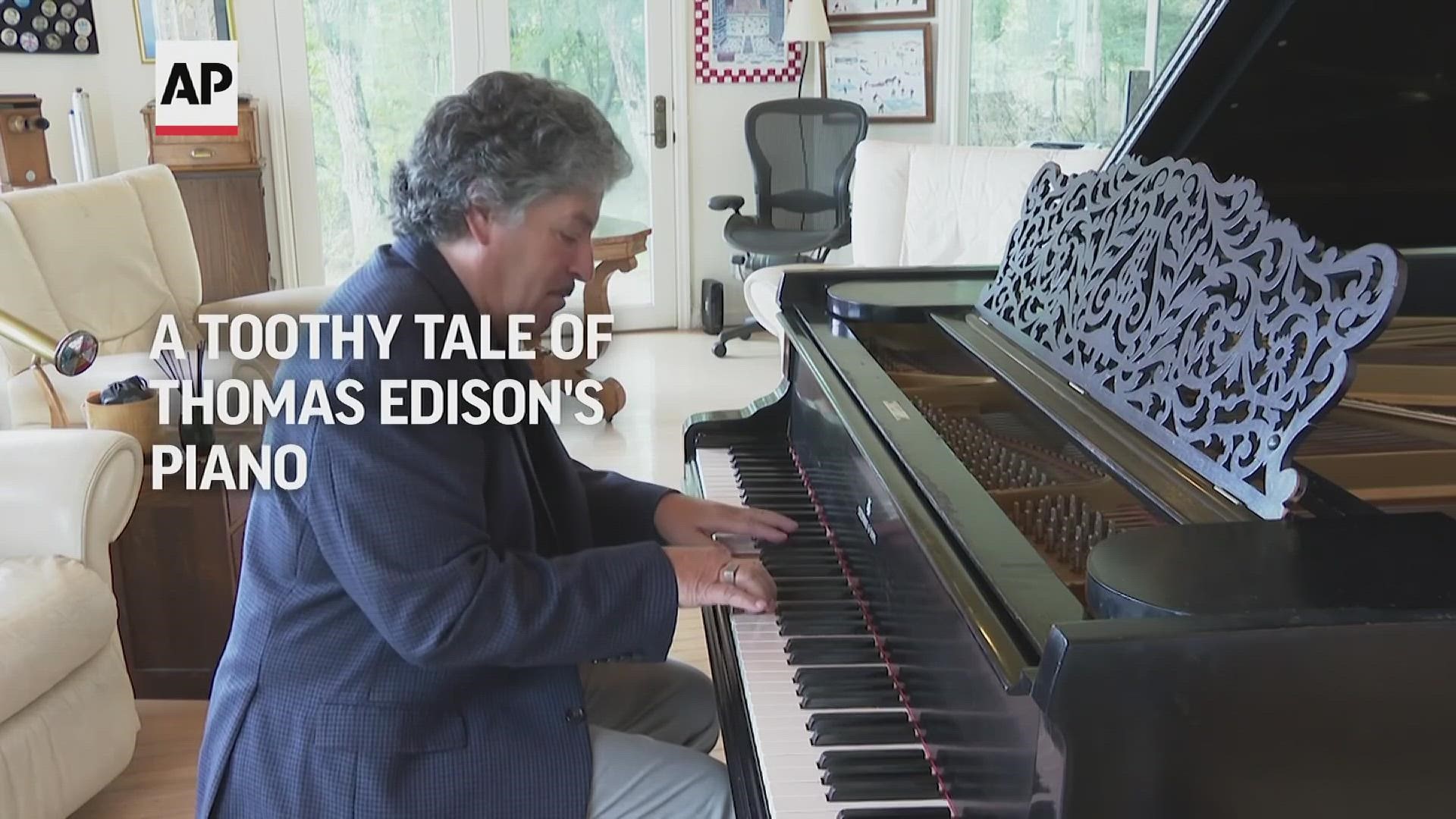 Hard of hearing, Thomas Edison found a unique way to appreciate piano music. This piano may still have the marks.