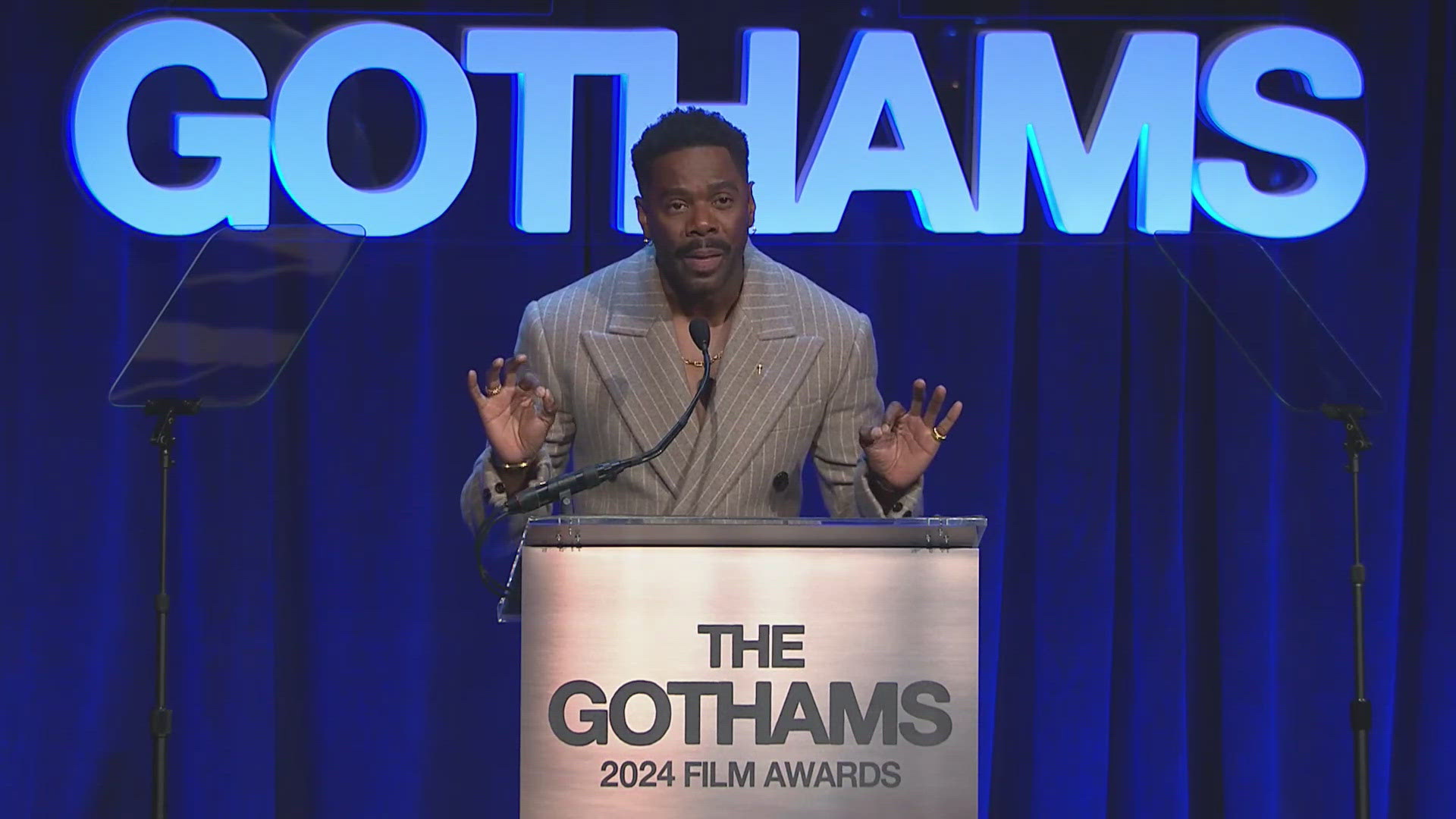 At the Gotham Awards honoring independent films, Actor Colman Domingo of "Sing Sing" said they hope the pay scale "will be a light in the darkness of our industry."