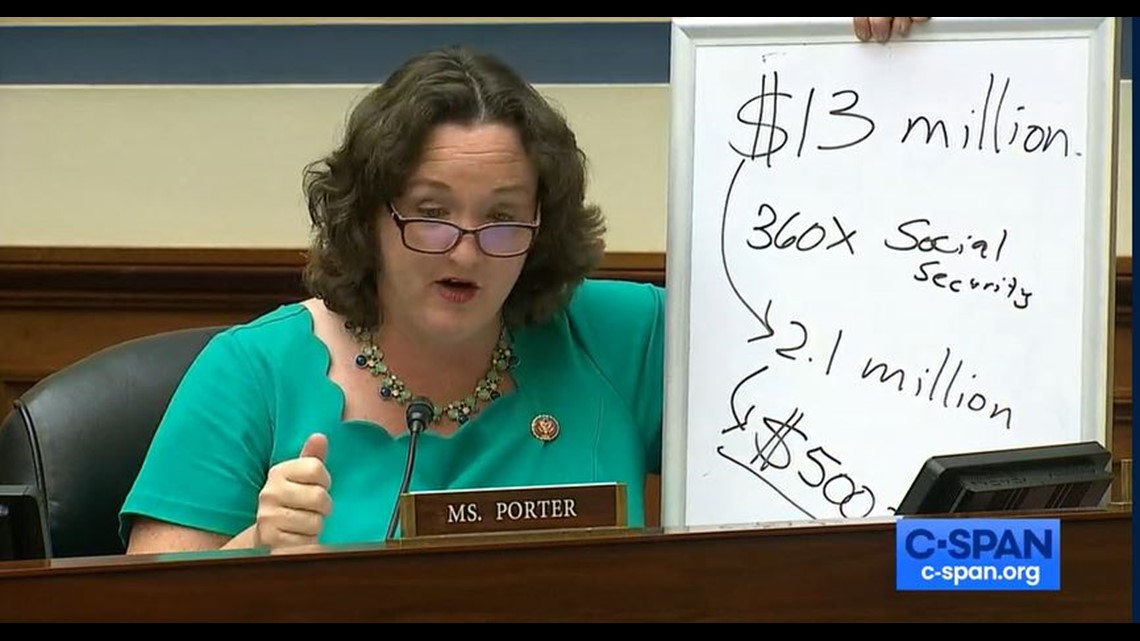 Katie Porter uses whiteboard to take on pharma CEO on price hikes