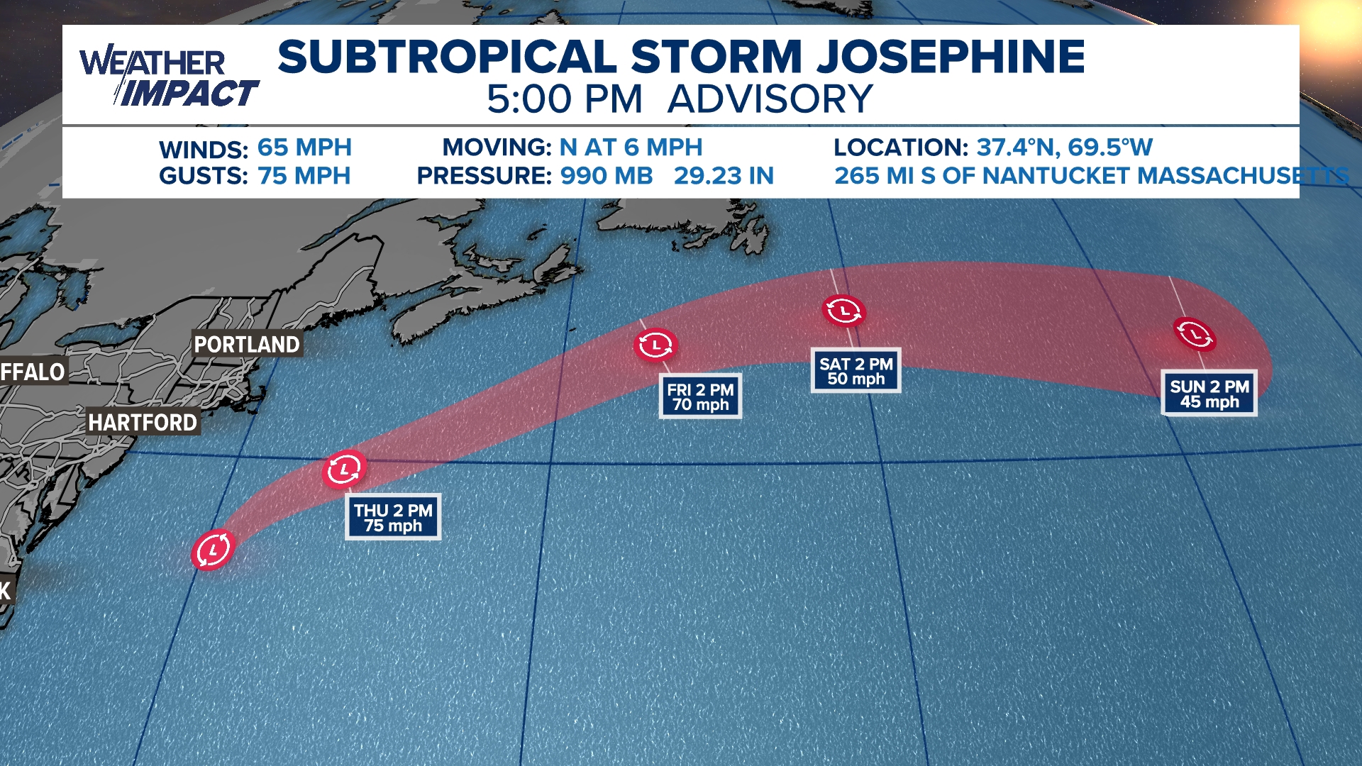 Offshore nor'easter becomes Subtropical Storm Josephine | wwltv.com