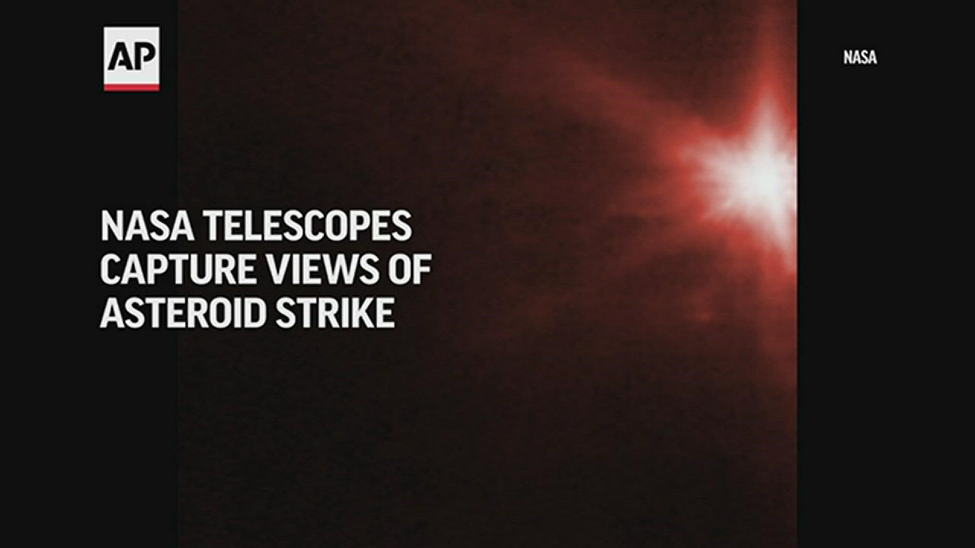 NASA said two of its Great Observatories captured the effects of Monday's strike on Dimorphos.