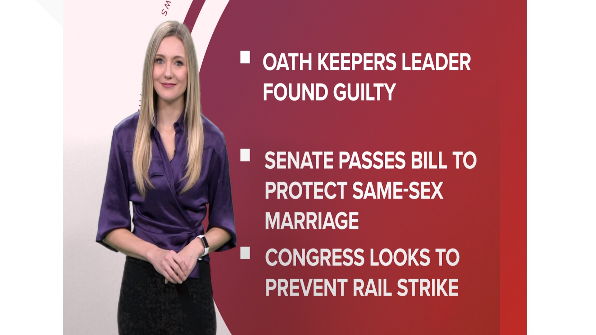A look at what is happening in the news from Congress discussing the rail strike to the Oath Keepers leaders found guilty and a new Alzheimer's drug.