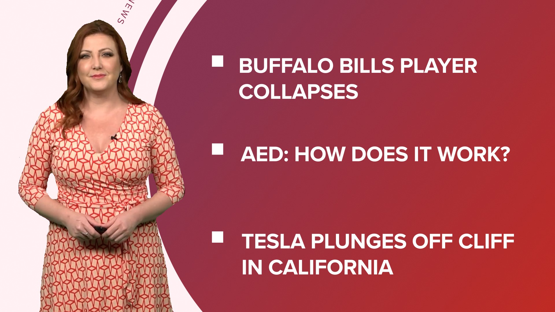 A look at what is happening in the news from Damar Hamlin collapsing on the field to flooding in California and health benefits of a 'Dry January.'