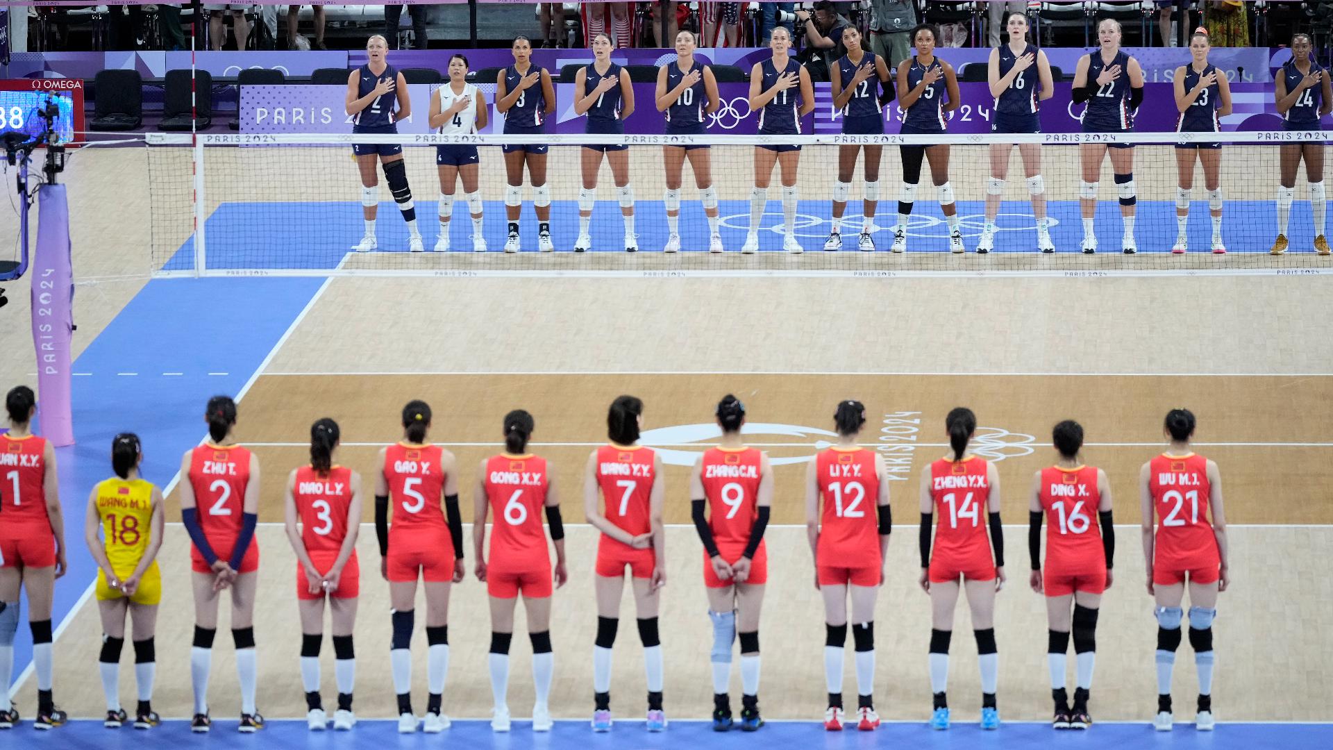 Why does one volleyball player wear a different color?