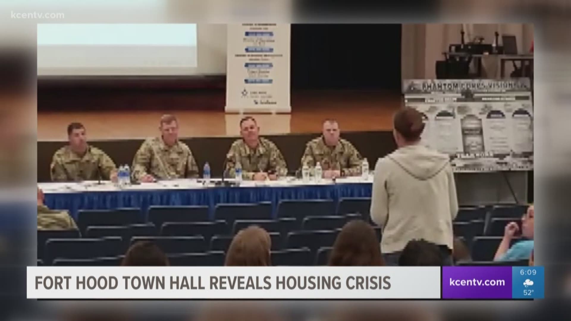 During a town hall on Fort Hood, a resident on base took her housing complaints directly to General Funk.