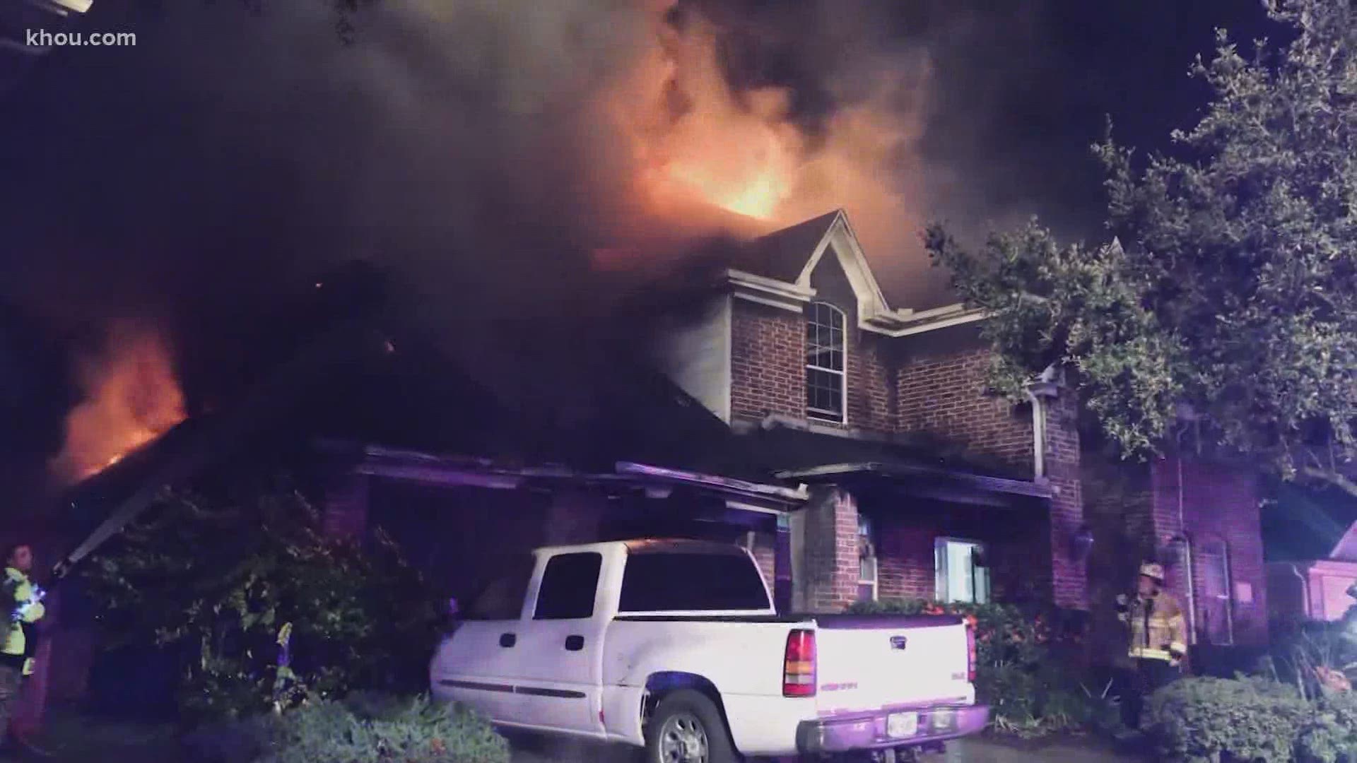 A mother and several children lost their home near Jersey Village in an early-morning fire, firefighters said.