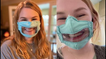 College student sews face masks designed for the deaf and hard of ...