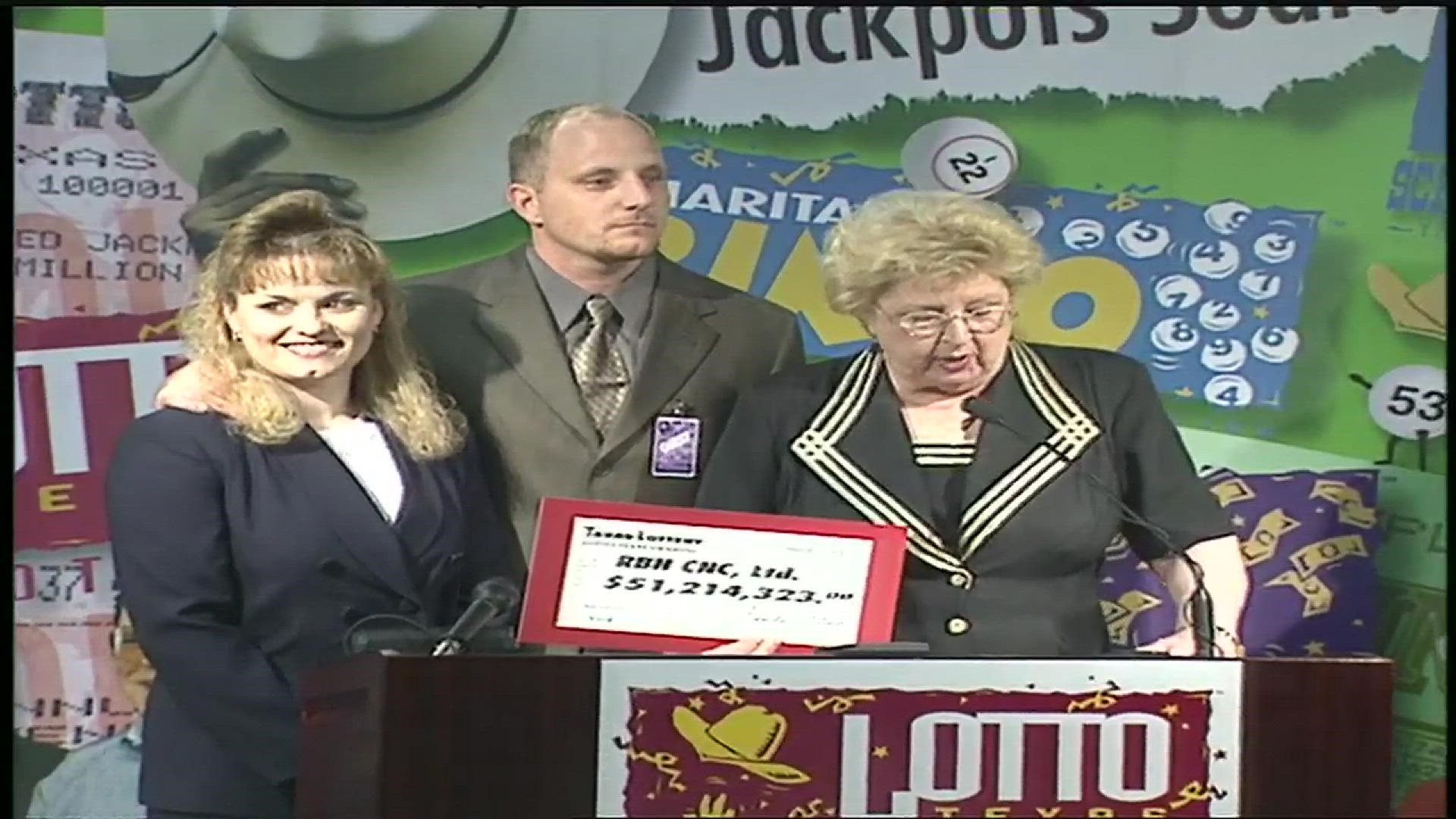 KVUE file footage from 2001 after Williamson County Sheriff Robert Chody and his wife win the lottery.