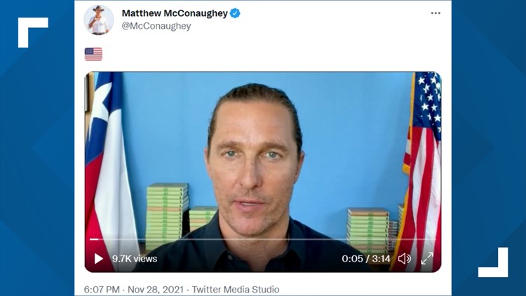 Matthew McConaughey says he's not running for Texas governor