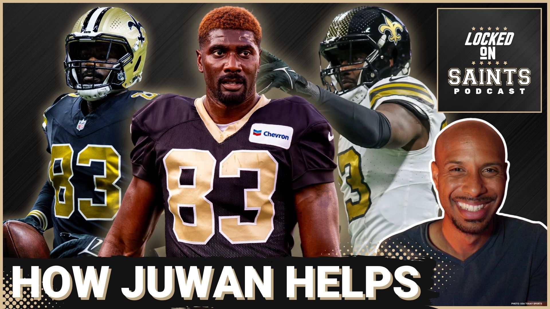 The New Orleans Saints offense with Klint Kubiak at the helm will benefit from the return of Juwan Johnson.