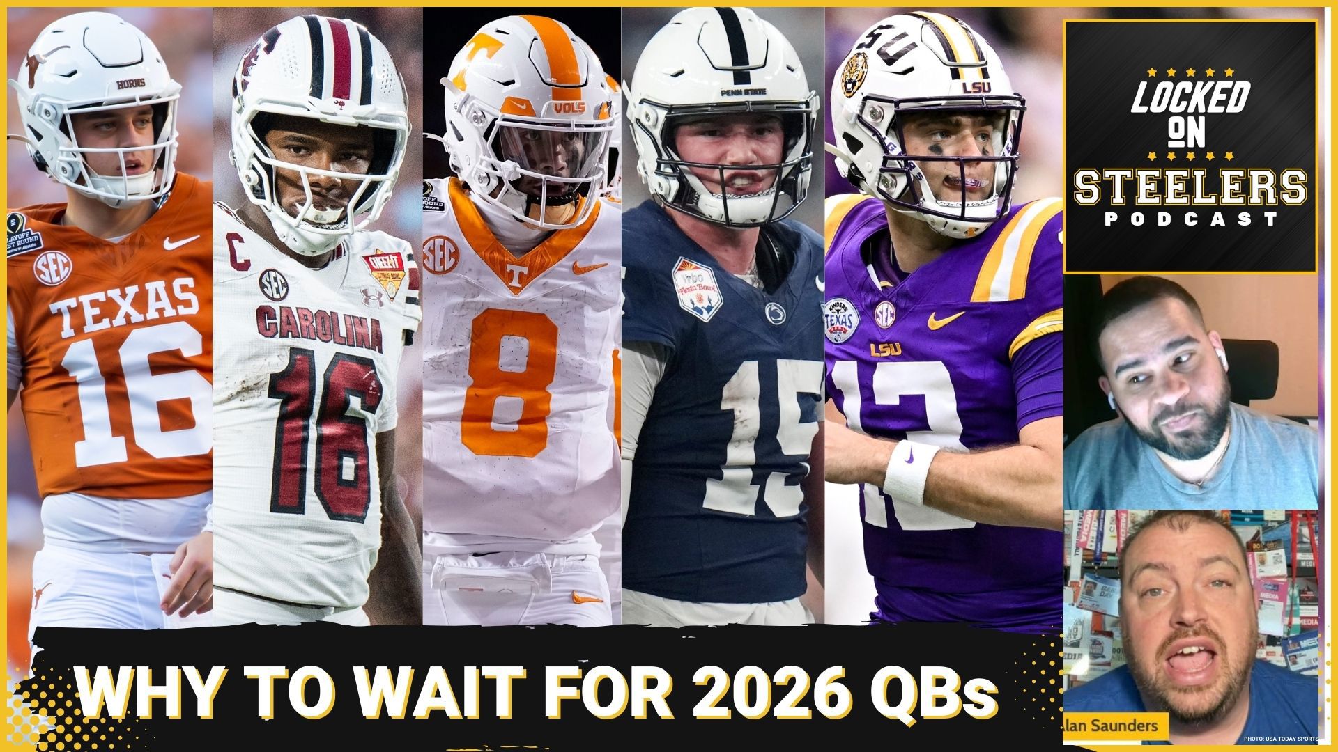 The Steelers didn't pick an early quarterback in 2025, so who are the top prospective options in the 2026 NFL Draft? Chris Carter and Alan Saunders discuss.