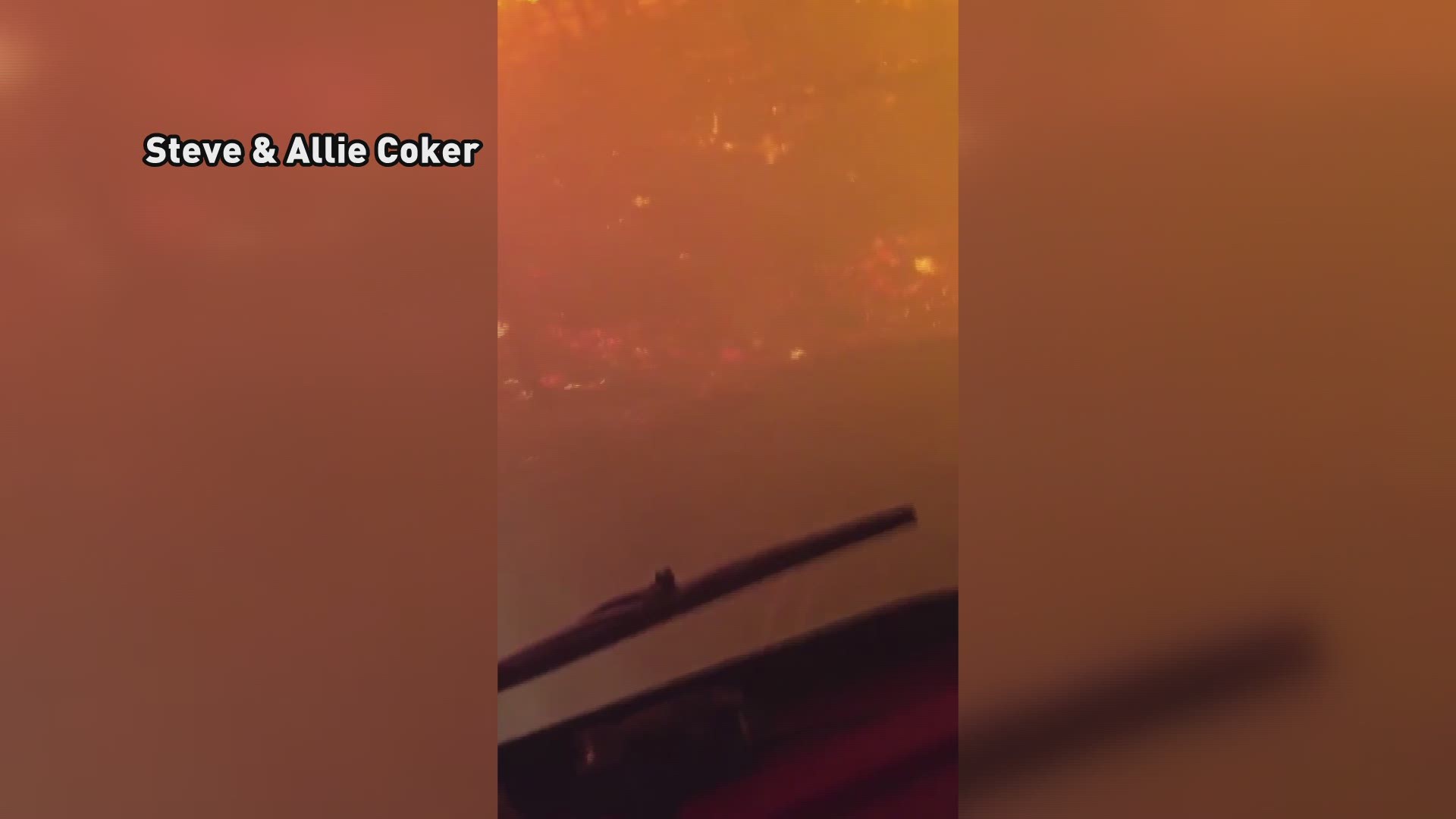 A firefighter shared this video of the conditions they faced during the Gatlinburg wildfires on Monday, Nov. 28, 2016. Video courtesy Allie & Steve Coker.