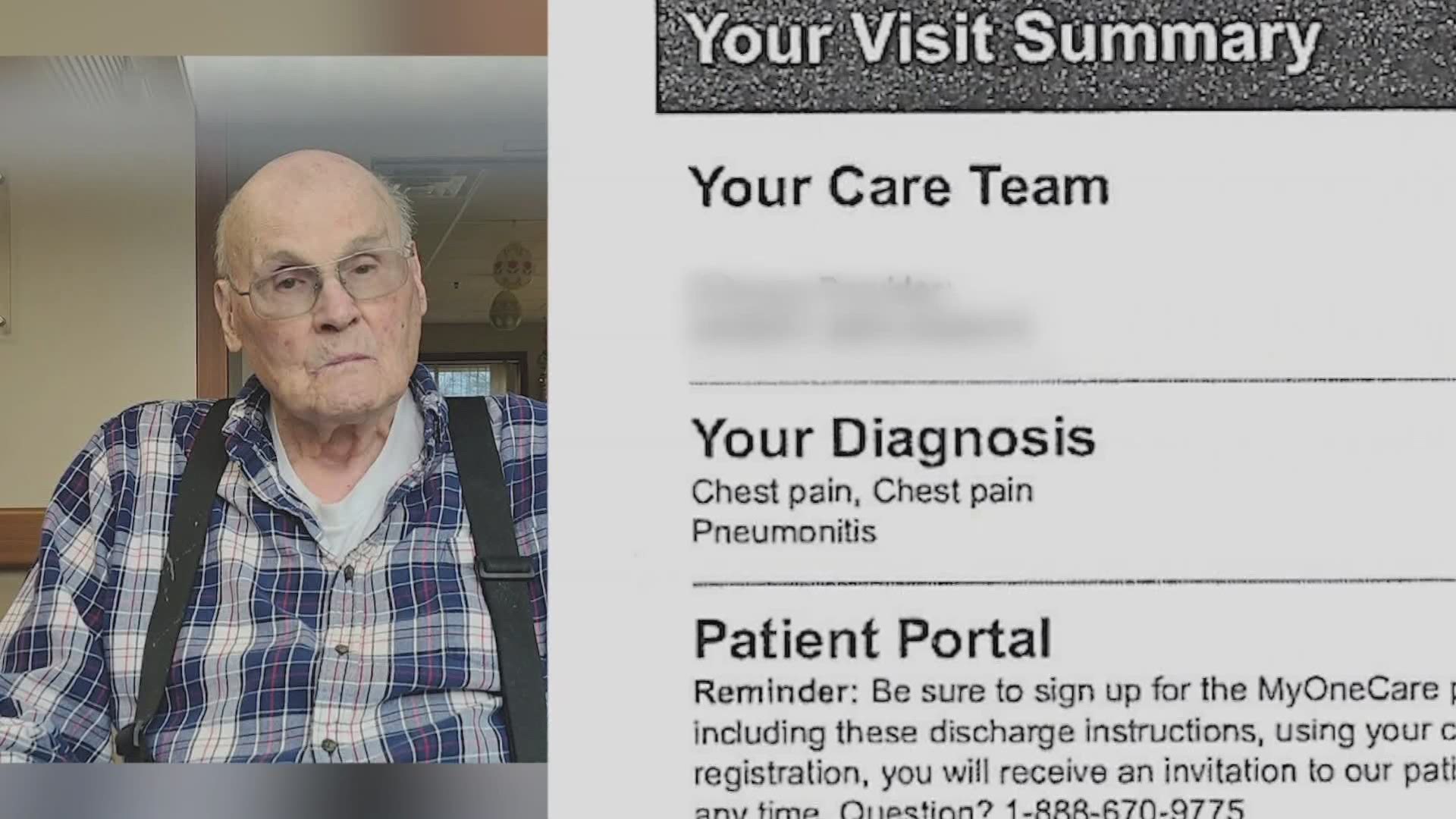 An Indianola woman's father went to the hospital Sunday with severe chest pain. He was discharged hours later without getting tested for the coronavirus.