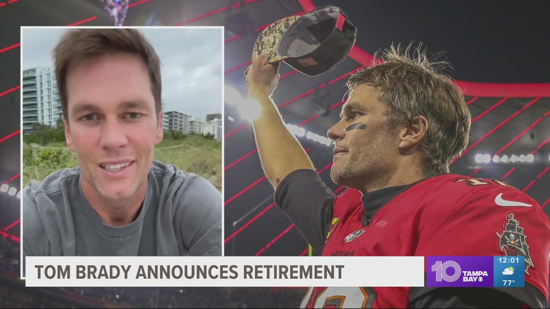 Exactly one year after he first announced his retirement, Brady made a video saying he's hanging up his helmet for good.