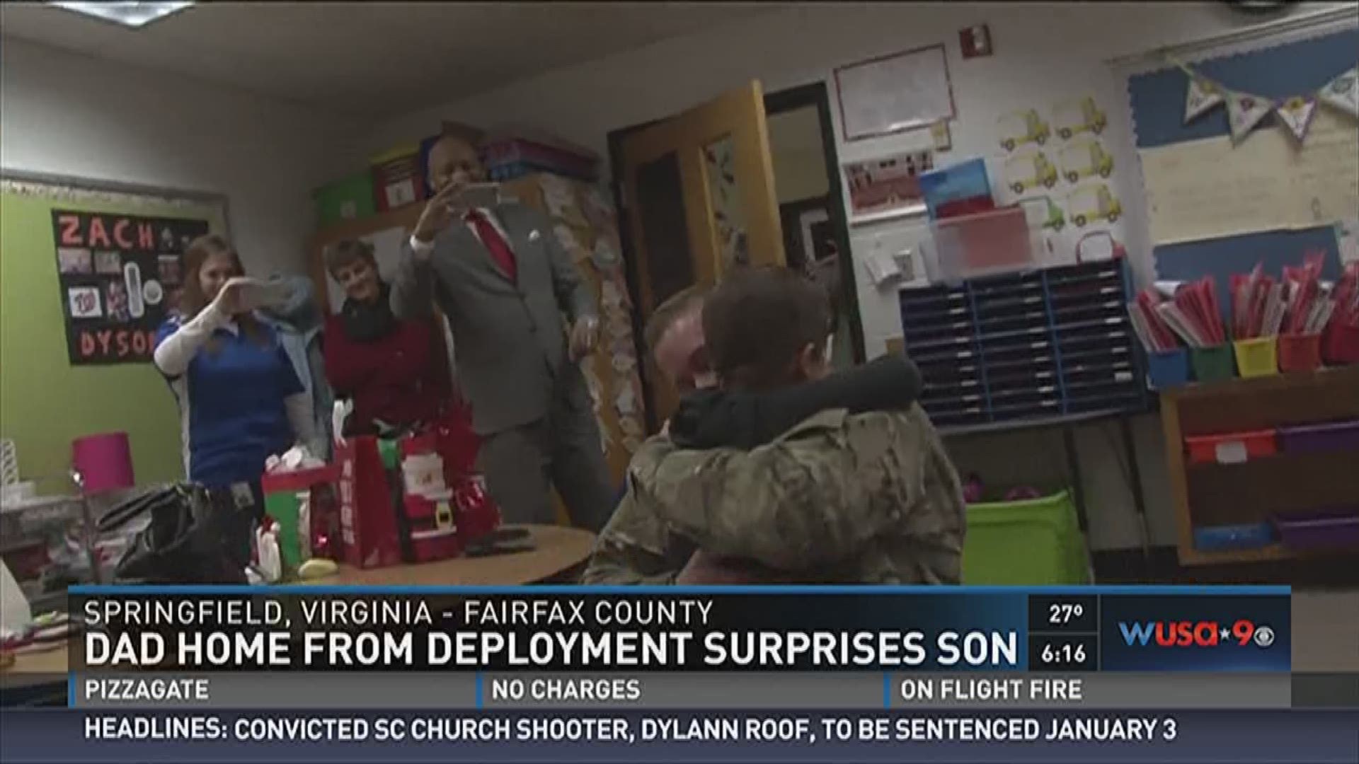 Air Force Dad Home From Deployment Surprises Son 