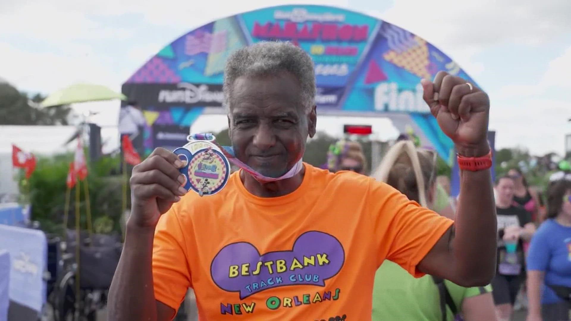 The walls of his man cave are covered in race bibs, medals, and trophies to remind him of his adventures. He's done duathlons and triathlons, including the IRONMAN.