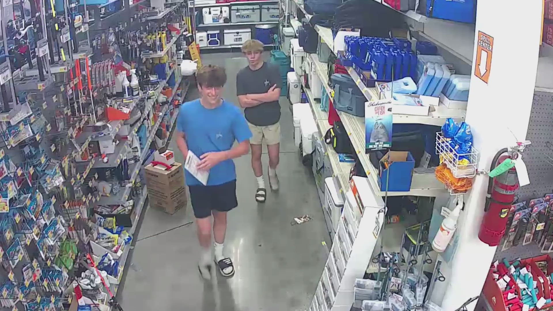 A fire at a busy Walmart in Covington, Louisiana damaged most of the store's merchandise and the store could be closed for more than a month. Two suspects are sought