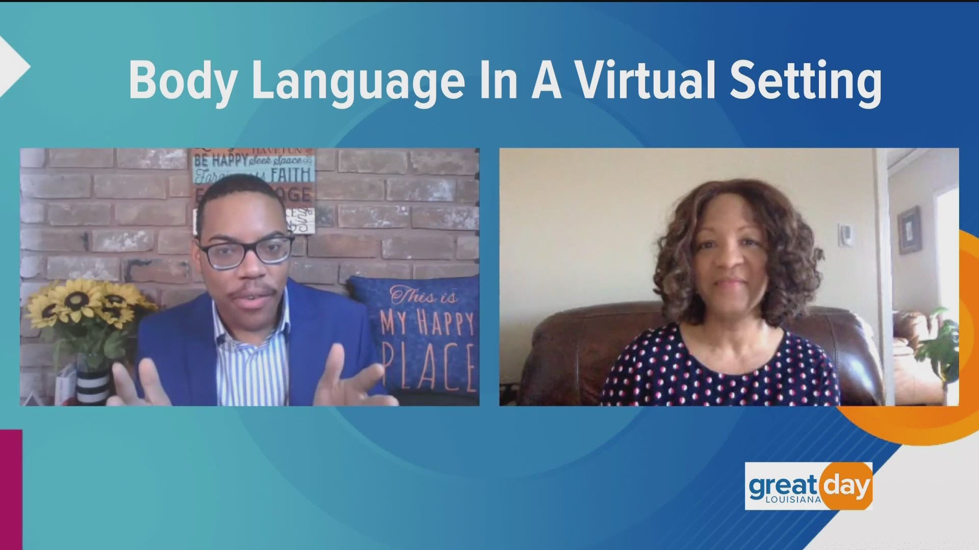 A career adviser with the Tulane School of Professional Advancement discussed body language tips during virtual meetings.