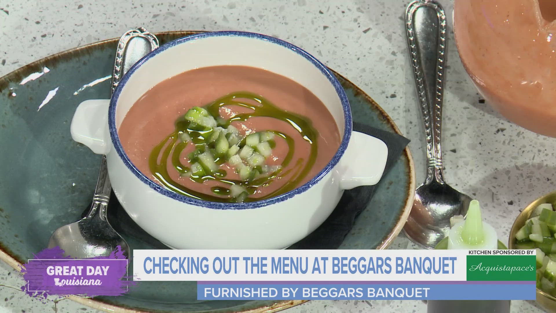 We are in the Acquistapace's Kitchen to get a taste of what's on the menu at Beggars Banquet this Spring.