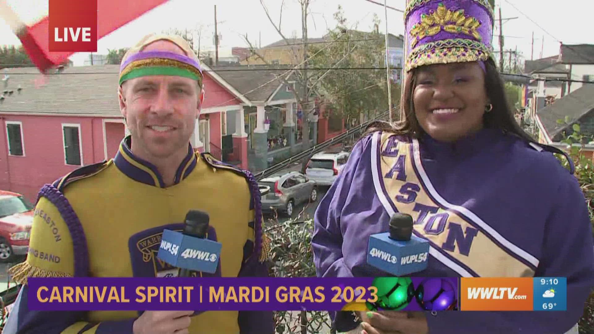 Mike McDaniel and Whitney Miller are Warren Easton Fighting Eagles for Mardi Gras 2023.