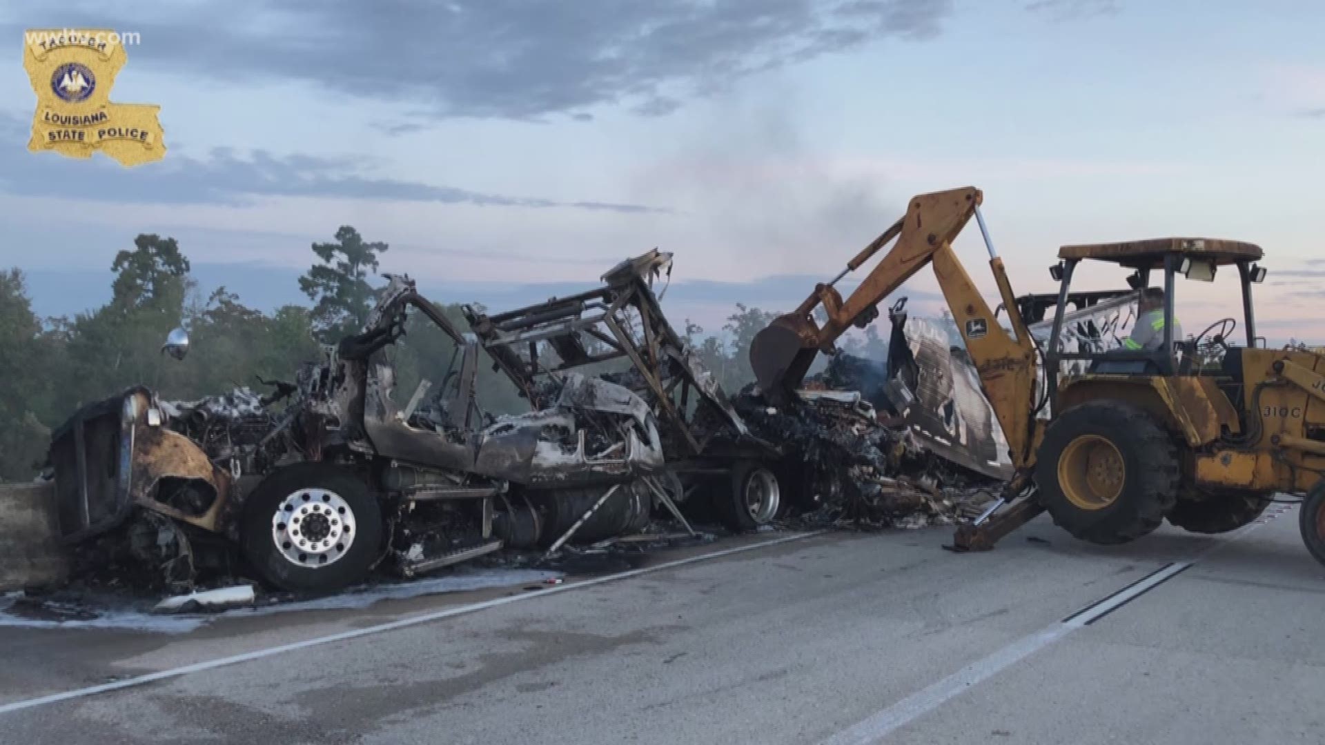 I55 southbound reopened after fiery crash