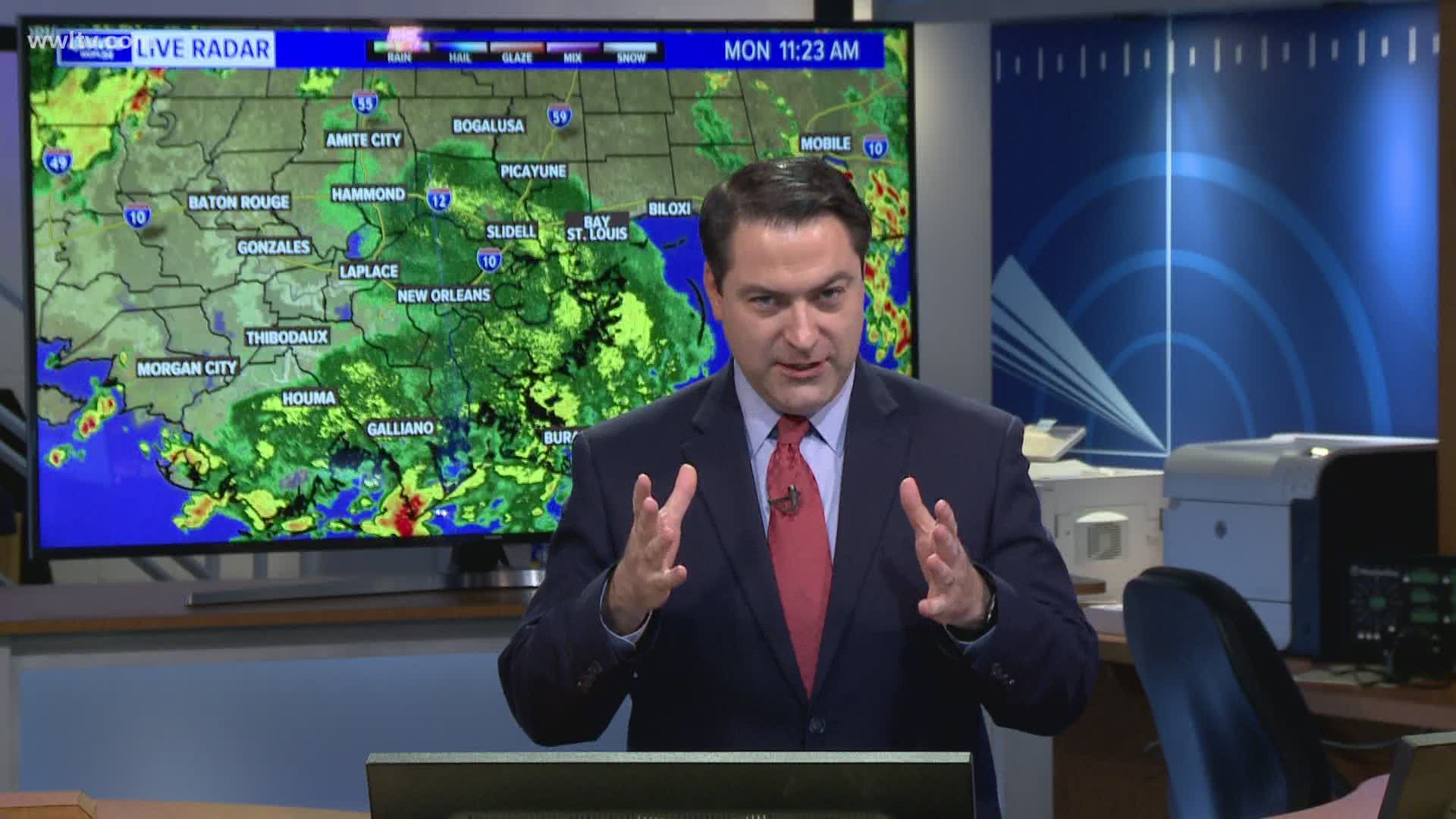 Meterologist Dave Nussbaum explains that unusually loud lightning and thunder boom that shook much of the downtown New Orleans area Monday.