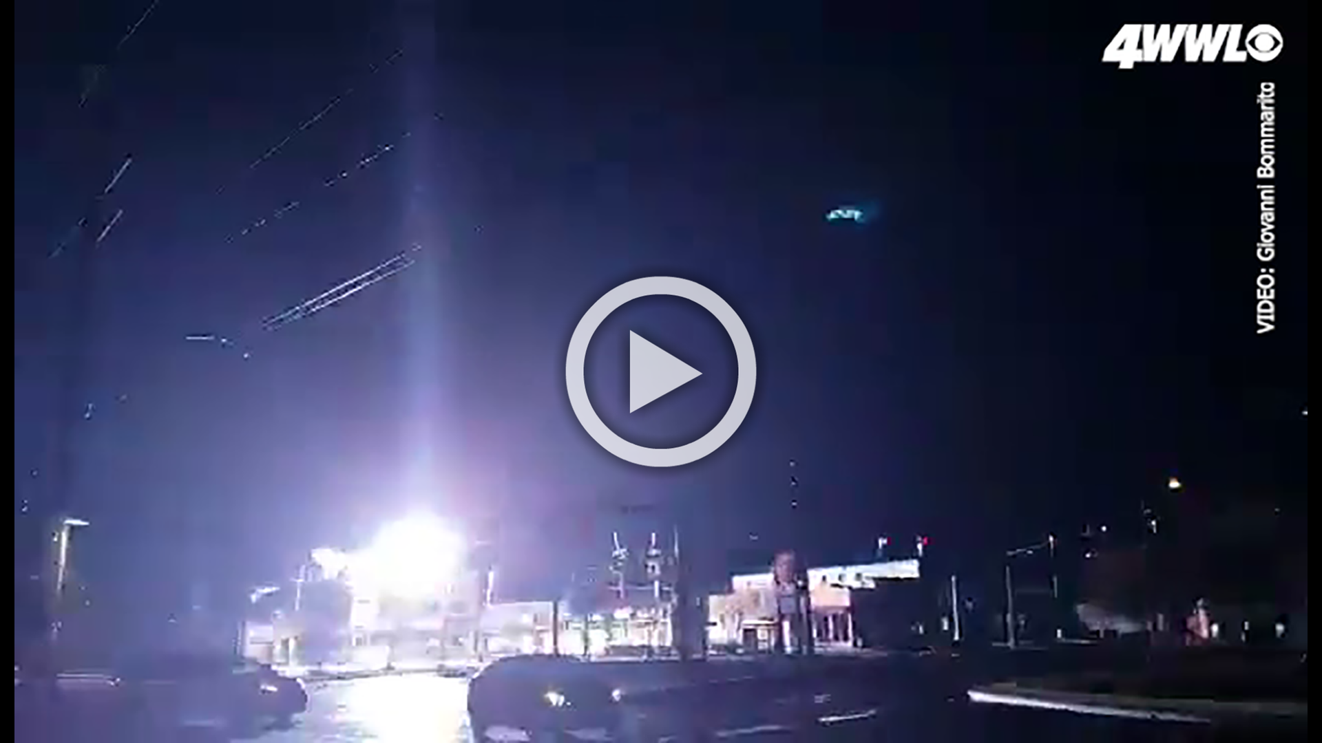 WWL-TV viewer Giovanni Bommarito shared video of power line exposions, sparks in Kenner, La. Thursday morning.