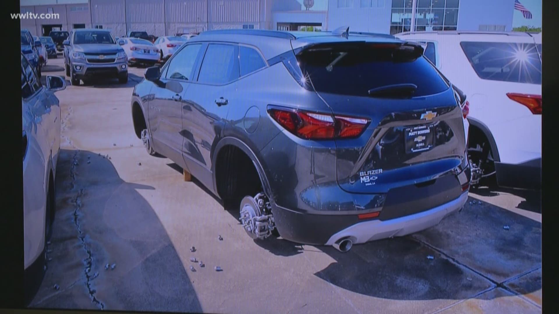 Slidell Police believe a professional theft ring is behind the theft of $120,000 worth of tires and rims from brand new cars on the lot of a Slidell dealership. Police said the thieves, who he believes committed similar crimes in Texas and Oklahoma, defeated locks, alarms and surveillance cameras to perpetrate the heist.
