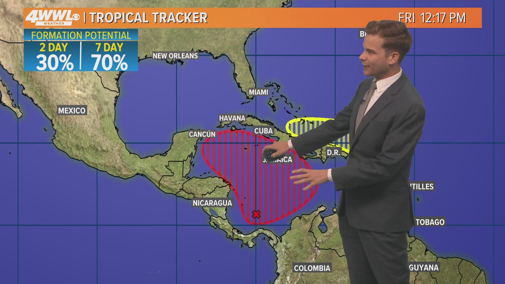 No impacts are expected along the Gulf Coast for the next week.
