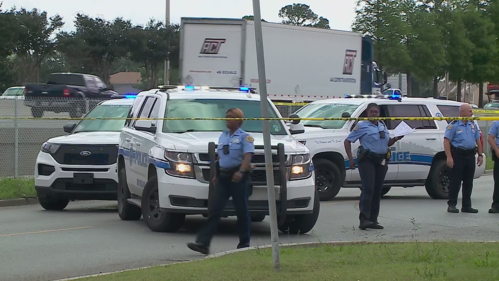 The shooting was reported around 9 a.m. near the intersection of South I-10 Service Road and Mayo Road.