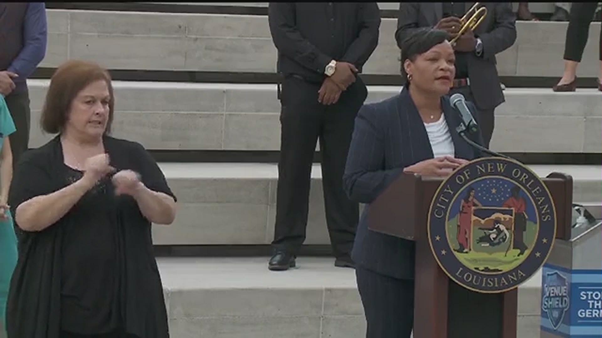 Mayor LaToya Cantrell said that her police department has been authorized to fine people up to $500 if they don't wear a mask where required.