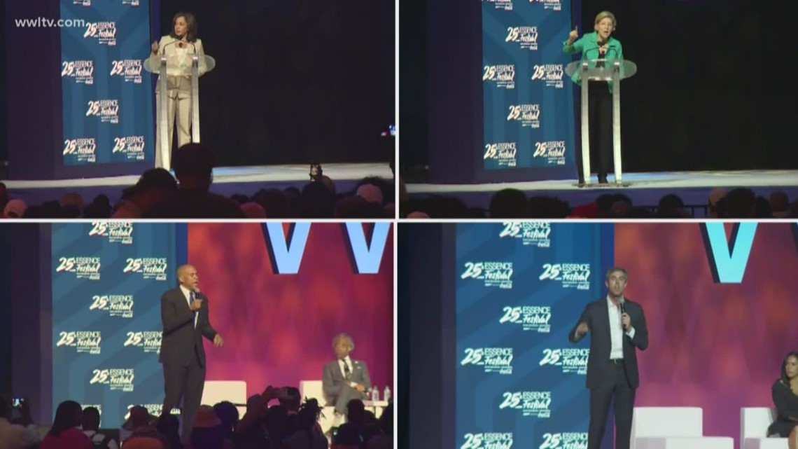 The festival Saturday was filled with campaign pitches from several top democratic contenders in the New Orleans Convention Center.