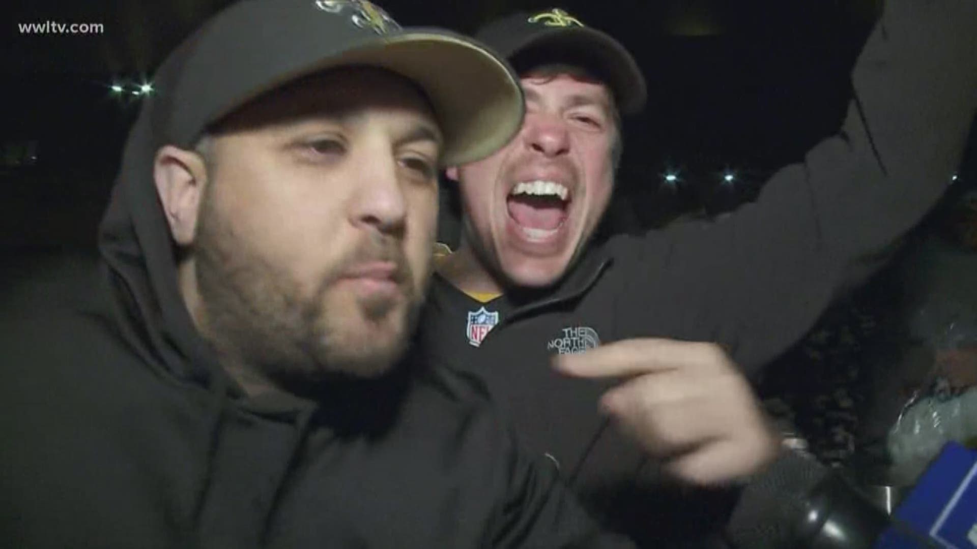 New Orleans Saints fans were celebrating the big divisional playoff win over the Philadelphia Eagles Sunday.