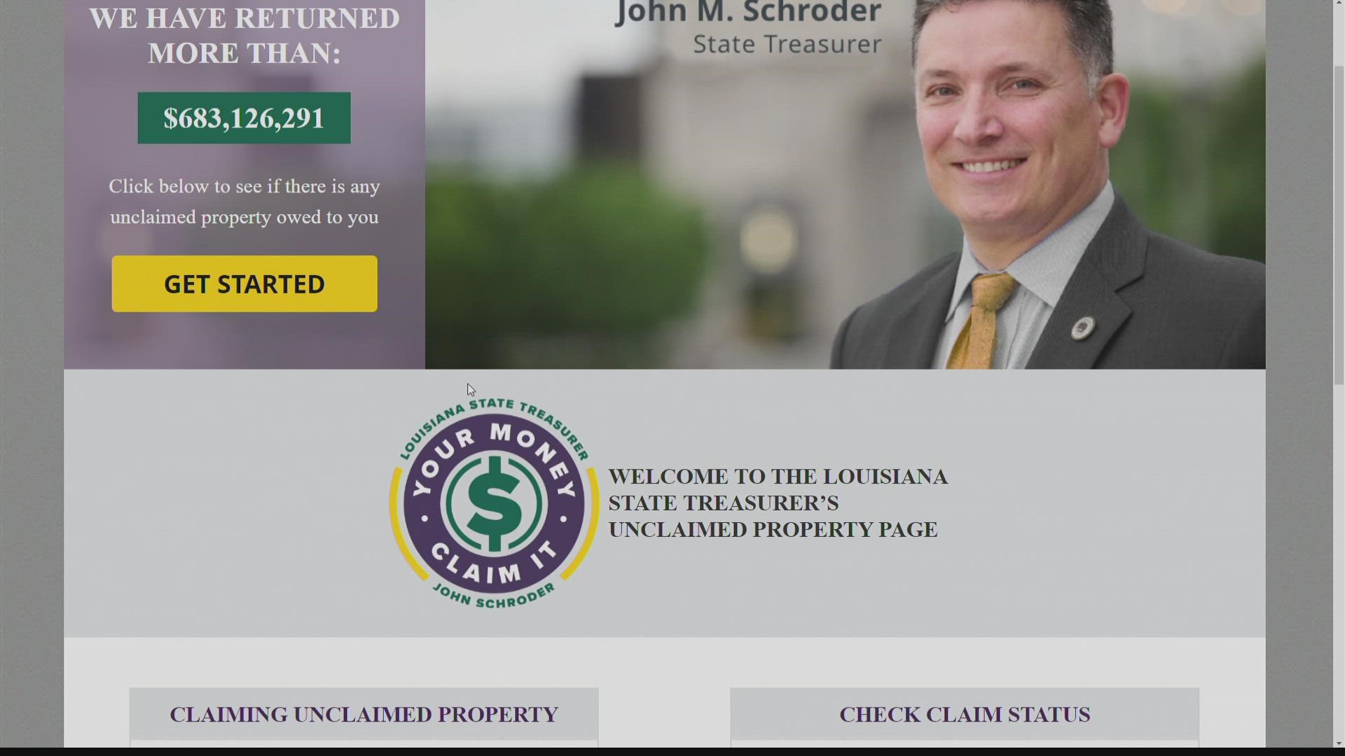 900M of unclaimed money in Louisiana