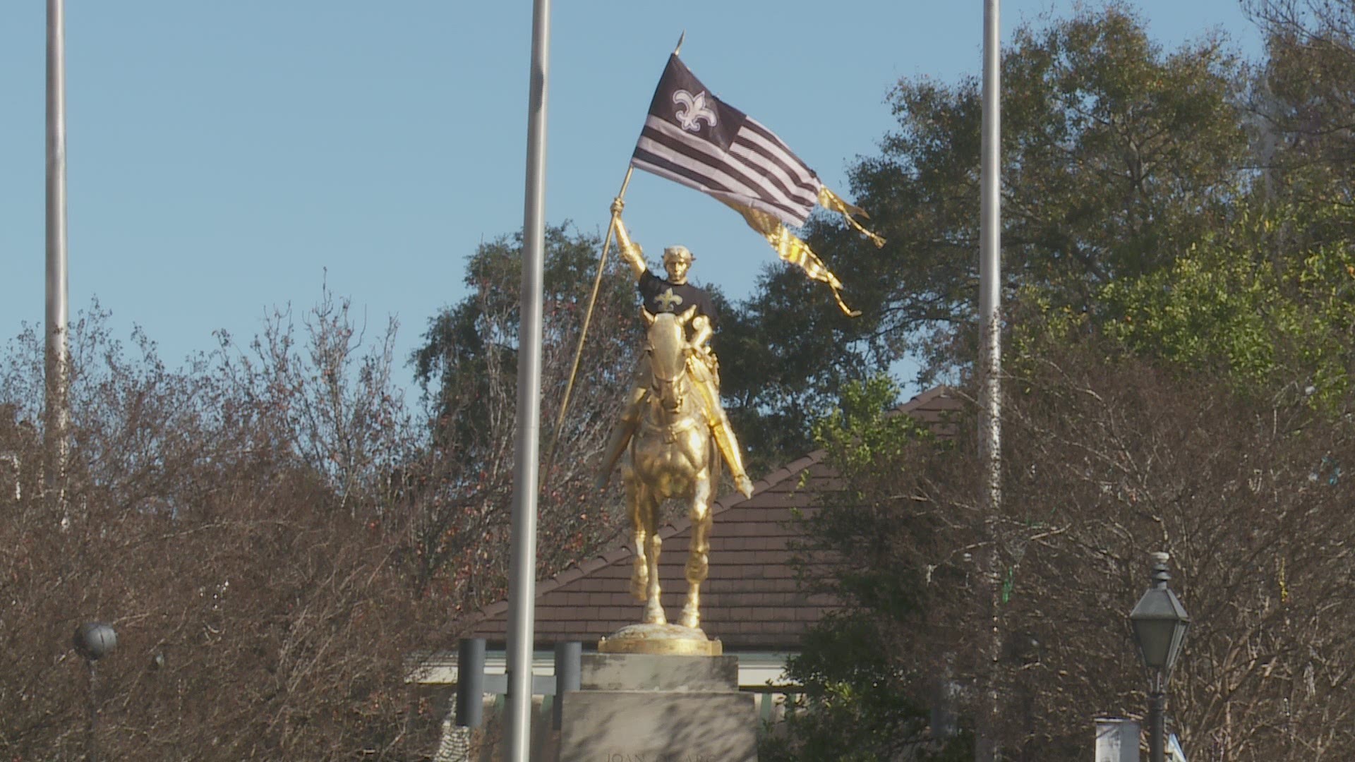 Everyone in the city is a New Orleans Saints fan - including the Maid of Orleans.