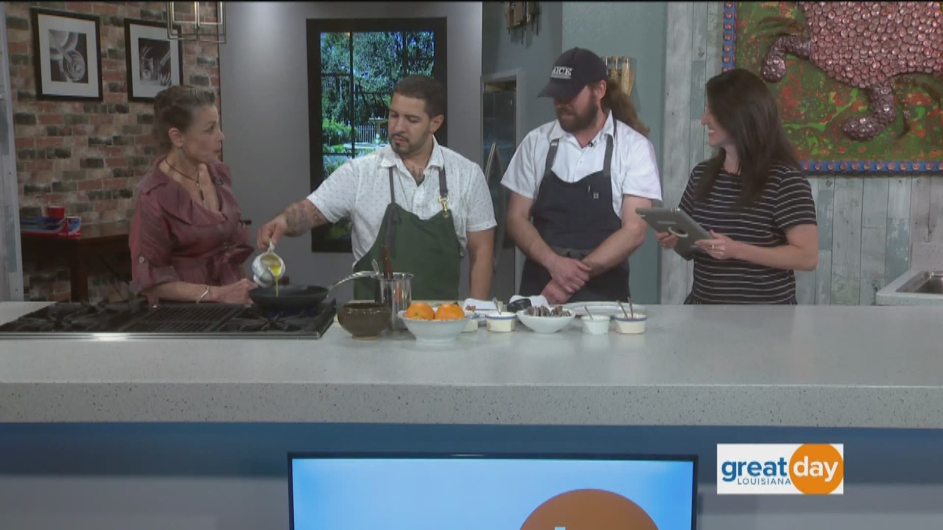 With so much French inspiration in the city, Parisian-inspired restaurant Saint-Germain feels right at home in its Bywater location. Owners Trey Smith and Blake Aguillard join us in the Great Day kitchen with Poppy Tooker to tell us more. Go to SaintGermainNOLA.com for more information.
