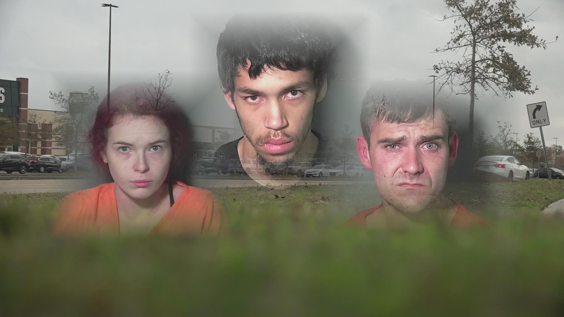 Three people are in jail after a police chase that ran through a shopping Center in Slidell Thursday.