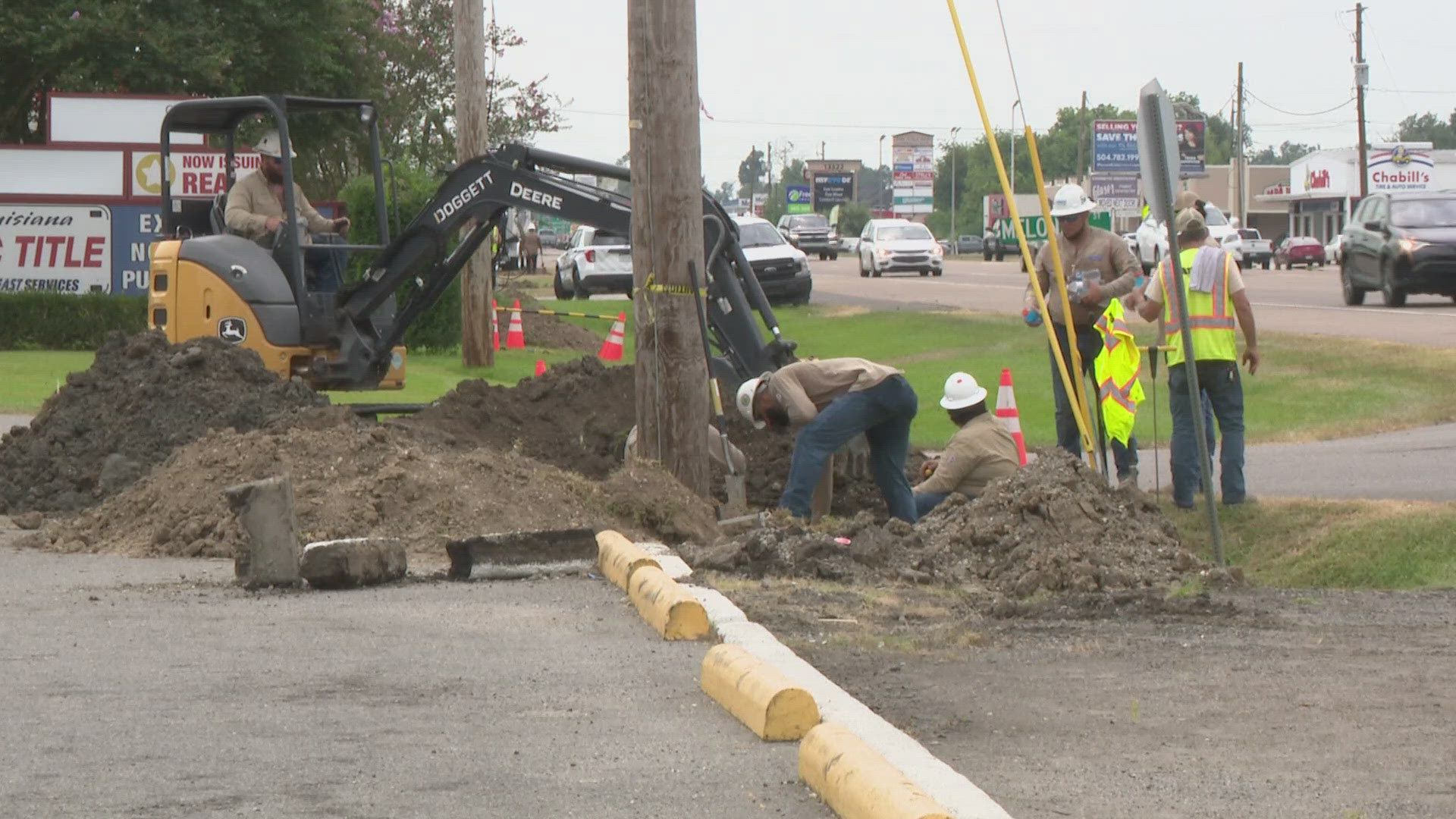 The St. Charles Sheriff's Office evacuated several businesses in Boutte due to an underground gas leak.