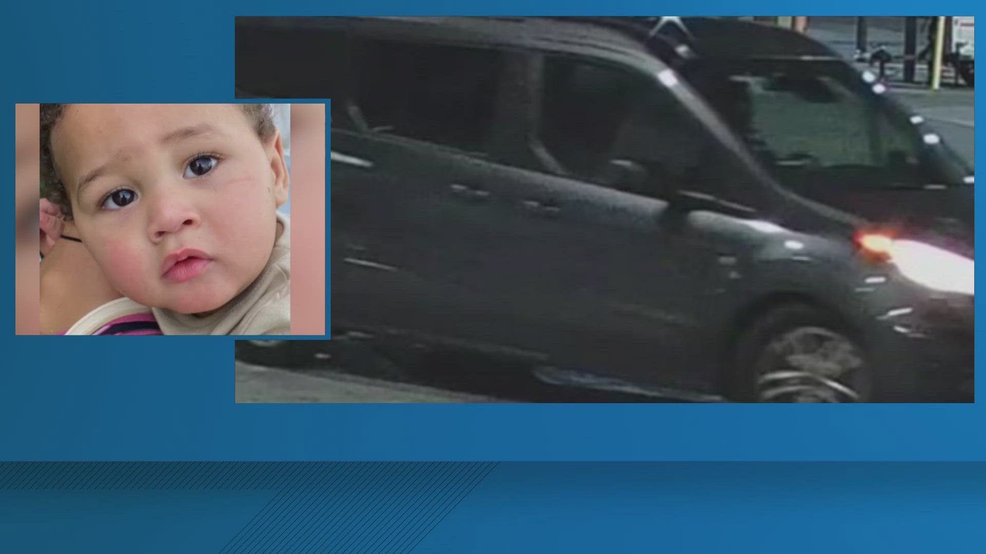 Detectives described the car as a newer model Ford Transit. The owner or driver is needed for questioning. The child remains in custody of family services.