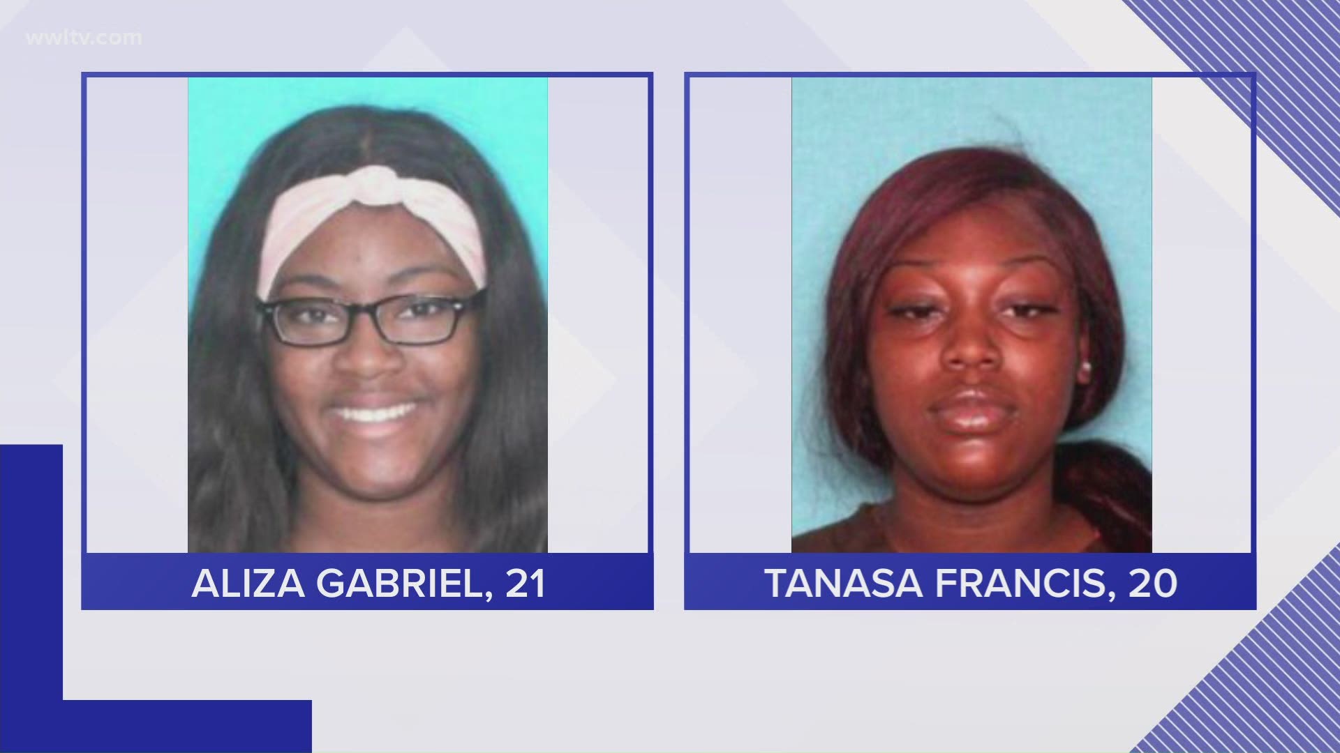 Both from Raceland, the victims were  Aliza Gabriel, 21, and Tanasa Francis, 20, a statement from LPSO said Sunday afternoon.
