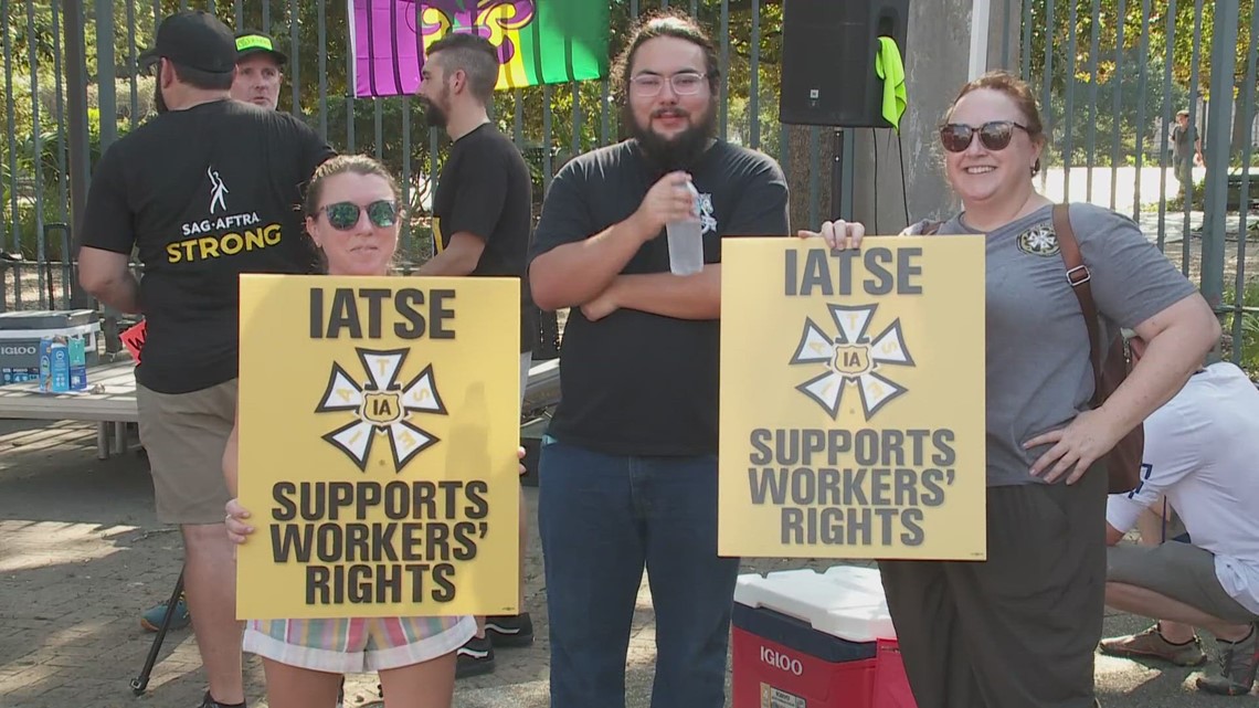 150 Louisiana actors and writers rally in New Orleans as strikes