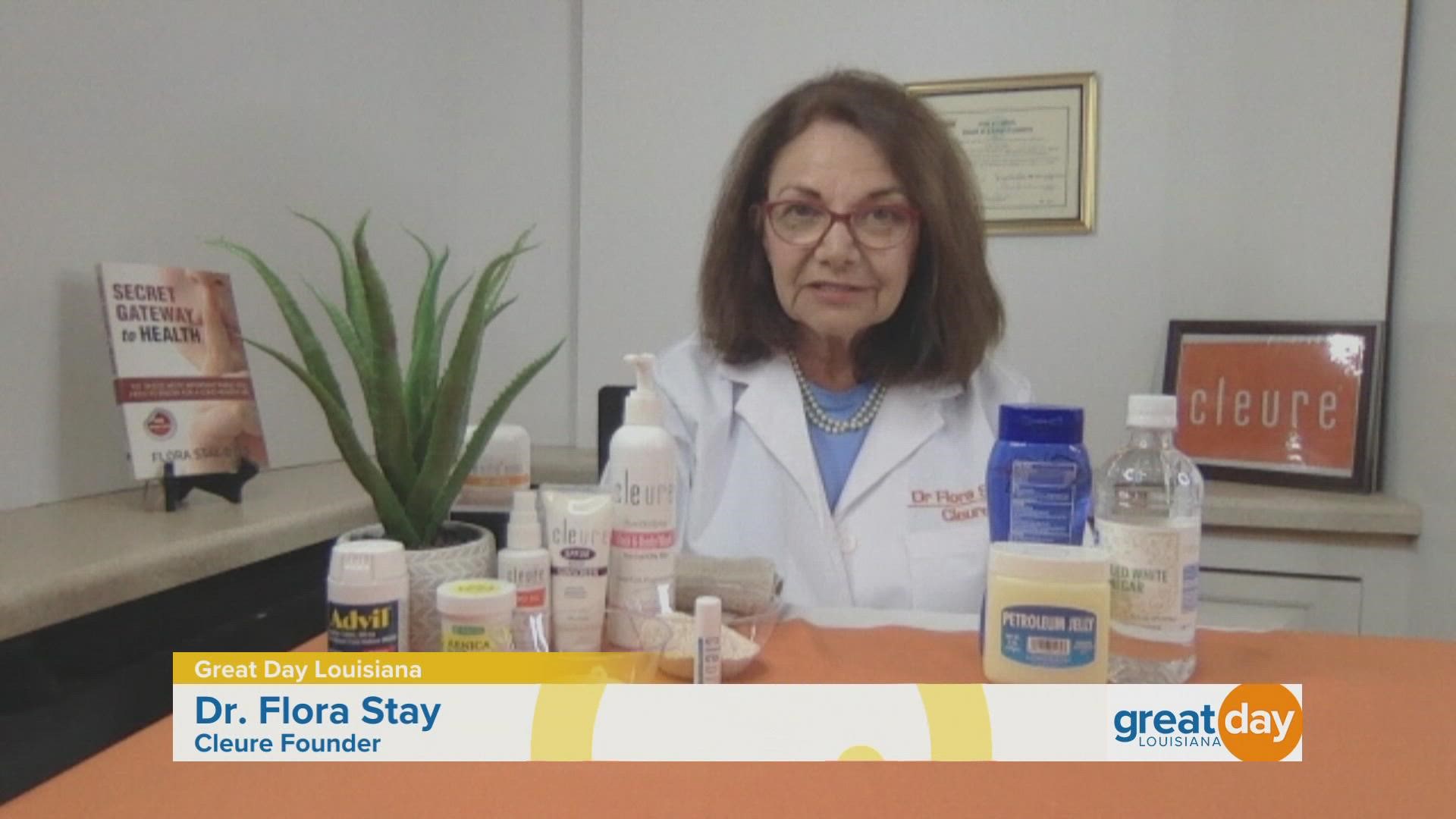 Dr. Flora Stay recommends products that can help treat your sunburns.