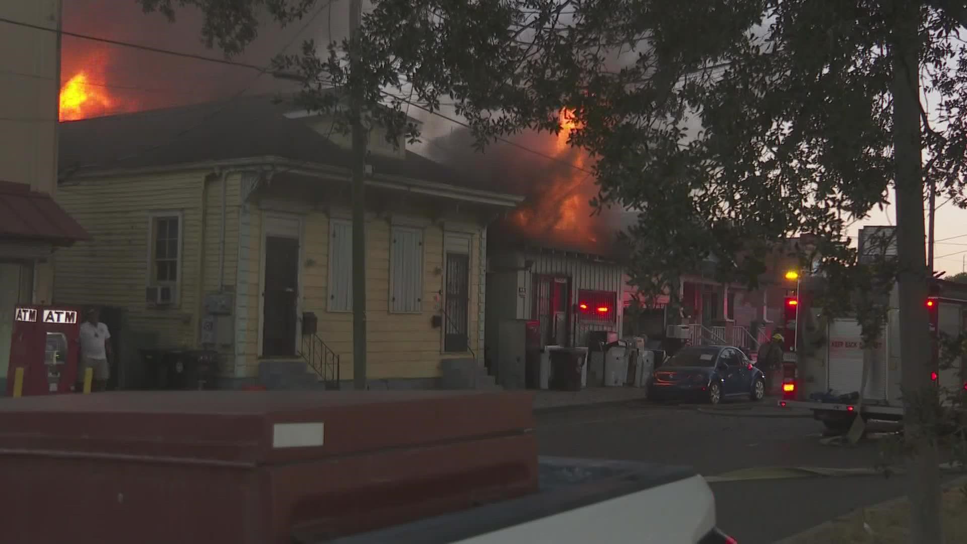 The New Orleans Fire Department responded to the three-alarm fire along the 1600 block of Franklin Ave. It took two hours to get the fire under control.