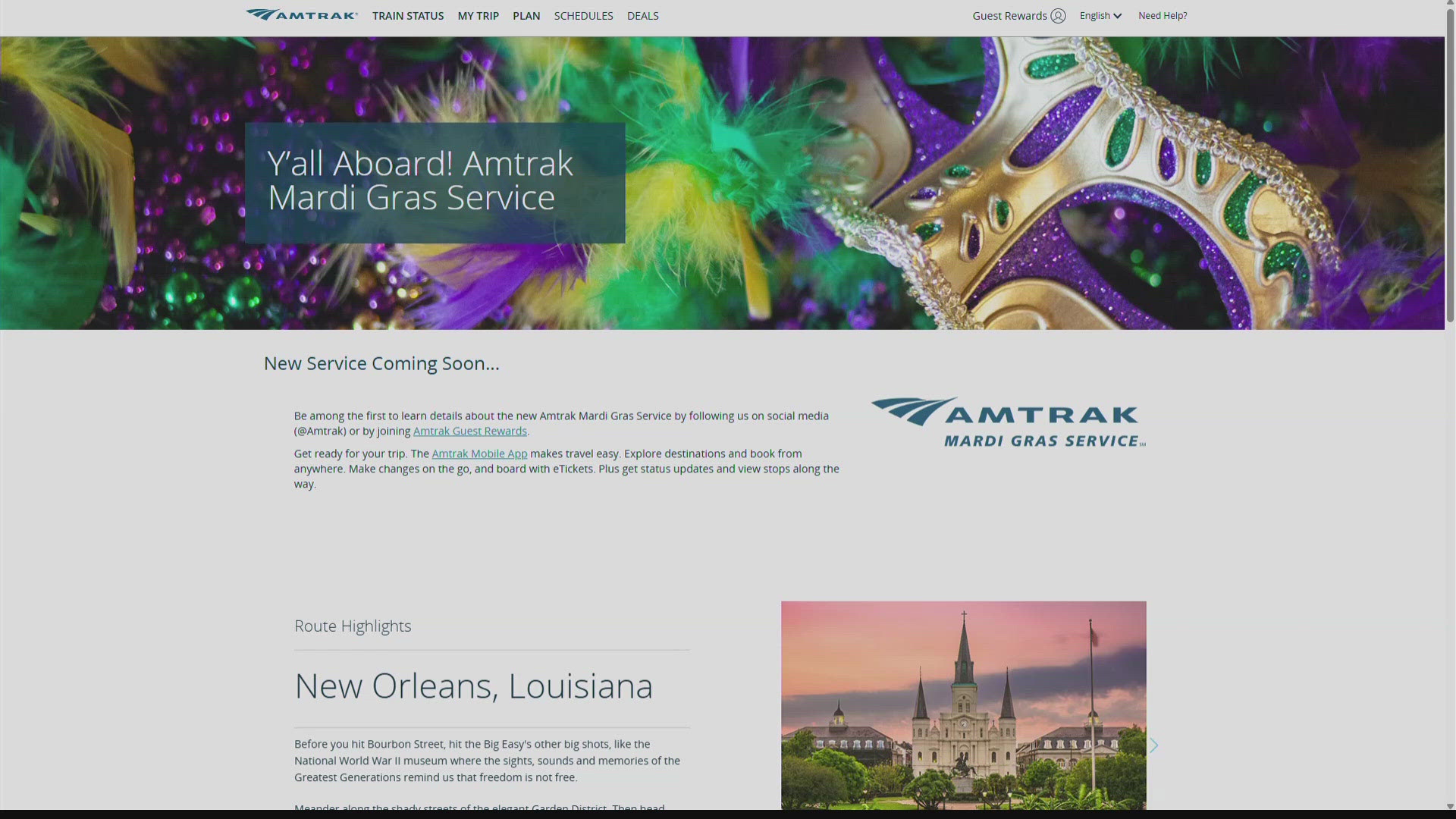 Mobile Al Train Amtrak Mardi Gras: Gulf Coast Train Service Returns This Summer | wwltv.com