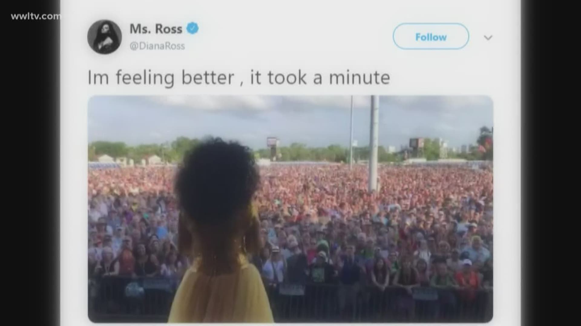 Singer Diana Ross says she had two vastly different experiences in New Orleans over the weekend, saying the city treated her like a queen, but that TSA at the Louis Armstrong International Airport had made her feel "like s**t."